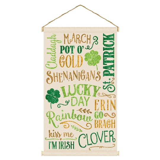 St. Patrick&#x27;s Day Large Canvas Hanging Wall Sign